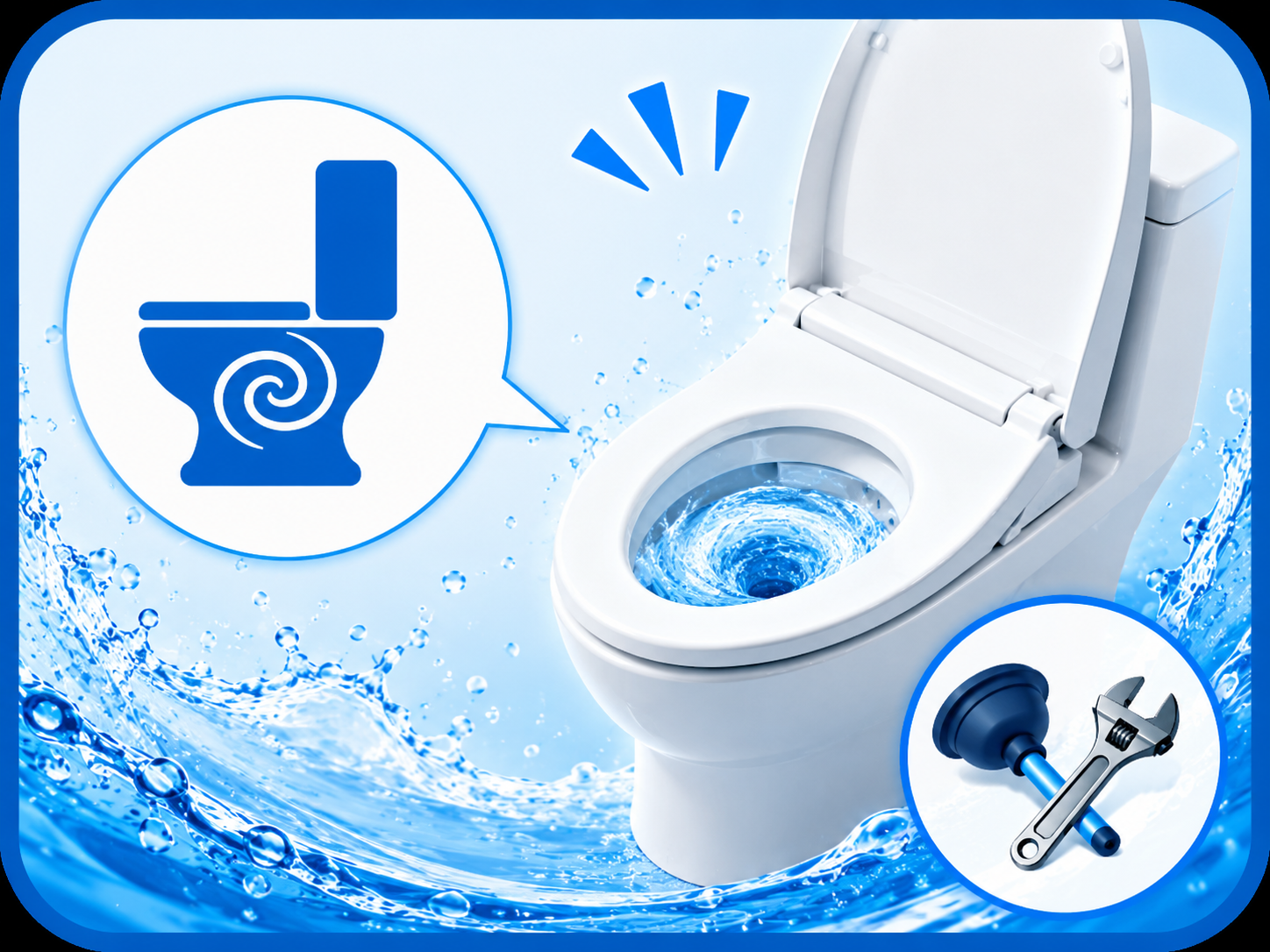 トイレつまりの修理相談を案内する画像
